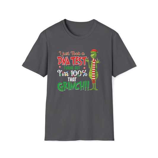 "100% Grinchy" DNA Test - Unisex Softstyle T-Shirt - OCDandApparel