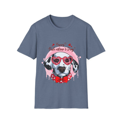 Happy Valentines Day Dalmatian - Unisex Softstyle T-Shirt - OCDandApparel