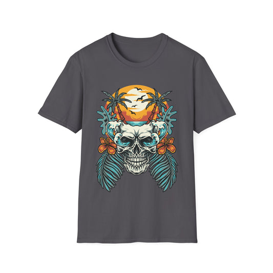 Summer Beach Skull - Unisex Softstyle T-Shirt - OCDandApparel