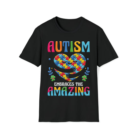 Autism Embraces The Amazing - Unisex Softstyle T-Shirt - OCDandApparel