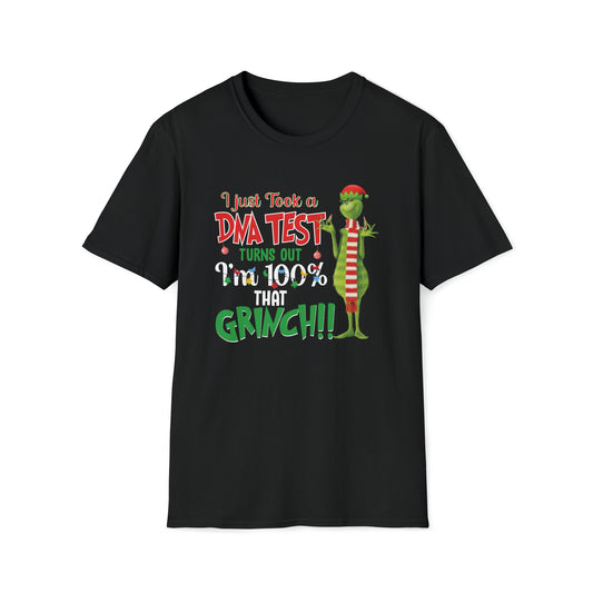 "100% Grinchy" DNA Test - Unisex Softstyle T-Shirt - OCDandApparel