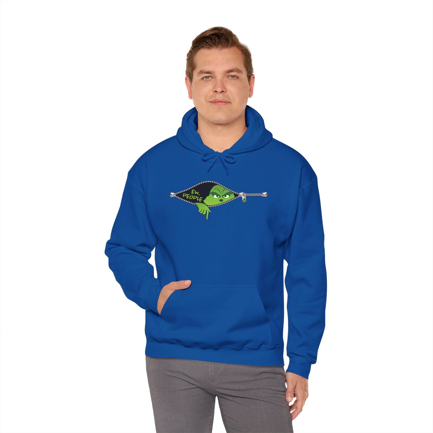"Ew. People." Grinch Hoodie - Unisex Heavy Blend™ Hooded Sweatshirt - OCDandApparel