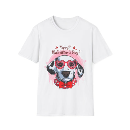 Happy Valentines Day Dalmatian - Unisex Softstyle T-Shirt - OCDandApparel