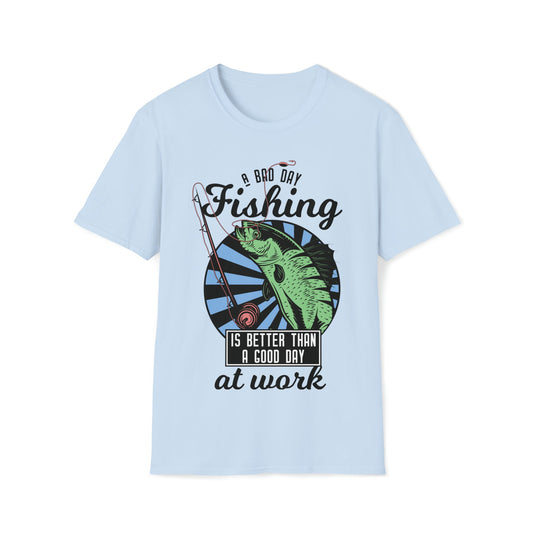 A Bad Day Fishing - Unisex Softstyle T-Shirt - Ohio Custom Designs & Apparel LLC