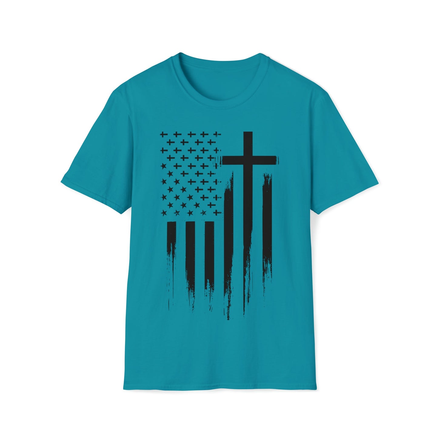 Faith and Freedom Flag - Unisex Softstyle T-Shirt - Ohio Custom Designs & Apparel LLC