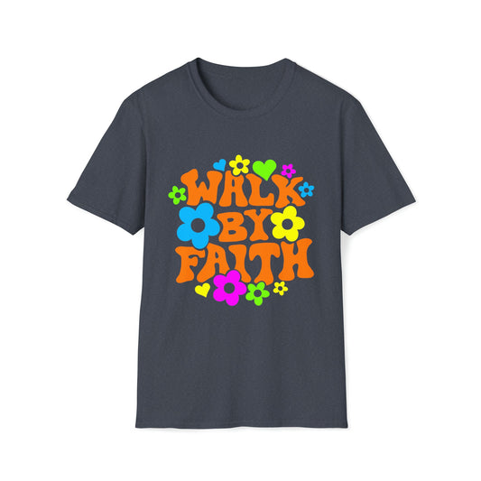 Walk By Faith - Unisex Softstyle T-Shirt - Ohio Custom Designs & Apparel LLC