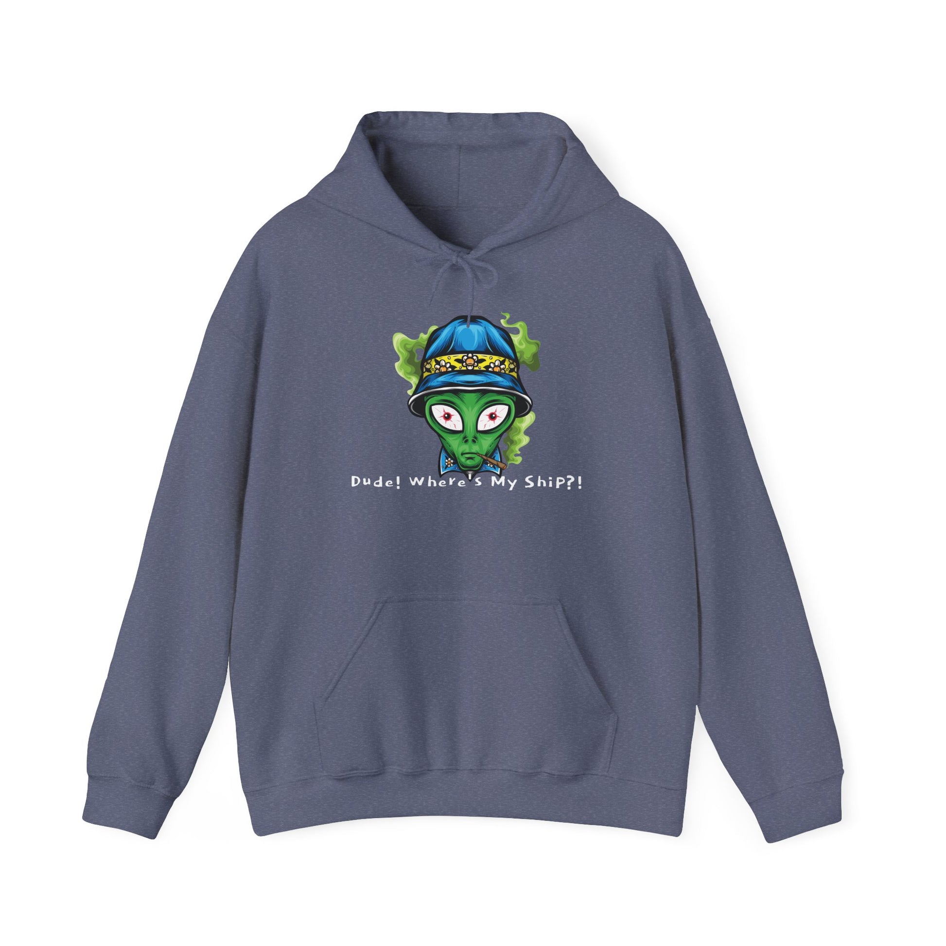Smokin Alien - Dude, Where's My Ship? - Unisex Heavy Blend™ Hooded Sweatshirt - OCDandApparel
