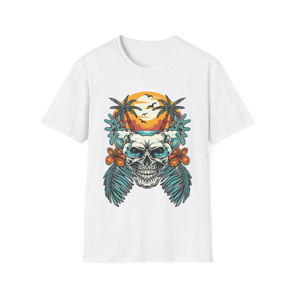 Summer Beach Skull - Unisex Softstyle T-Shirt - OCDandApparel
