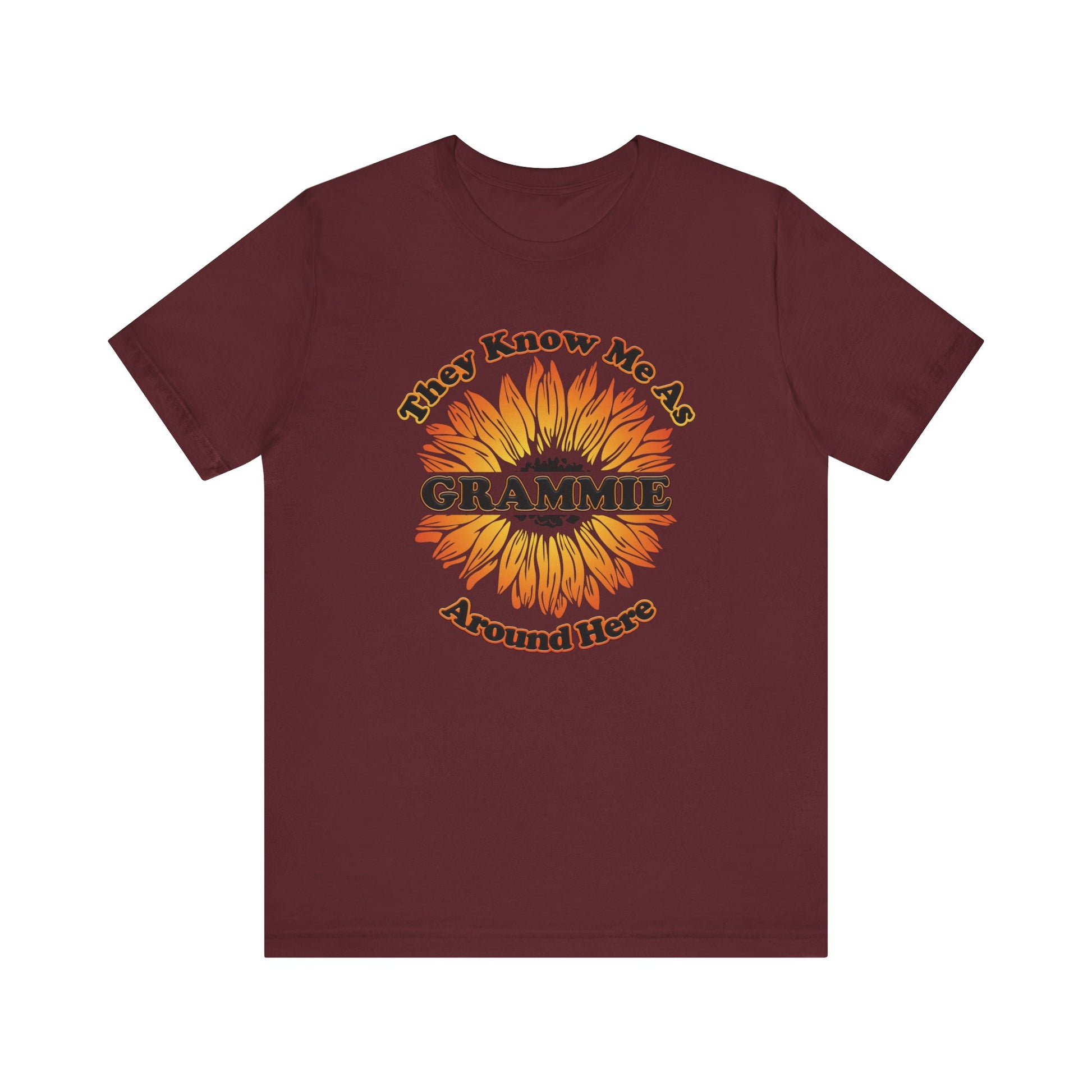 They Know Me As Grammie Around Here Sunflower - Unisex Jersey Short Sleeve Tee - OCDandApparel