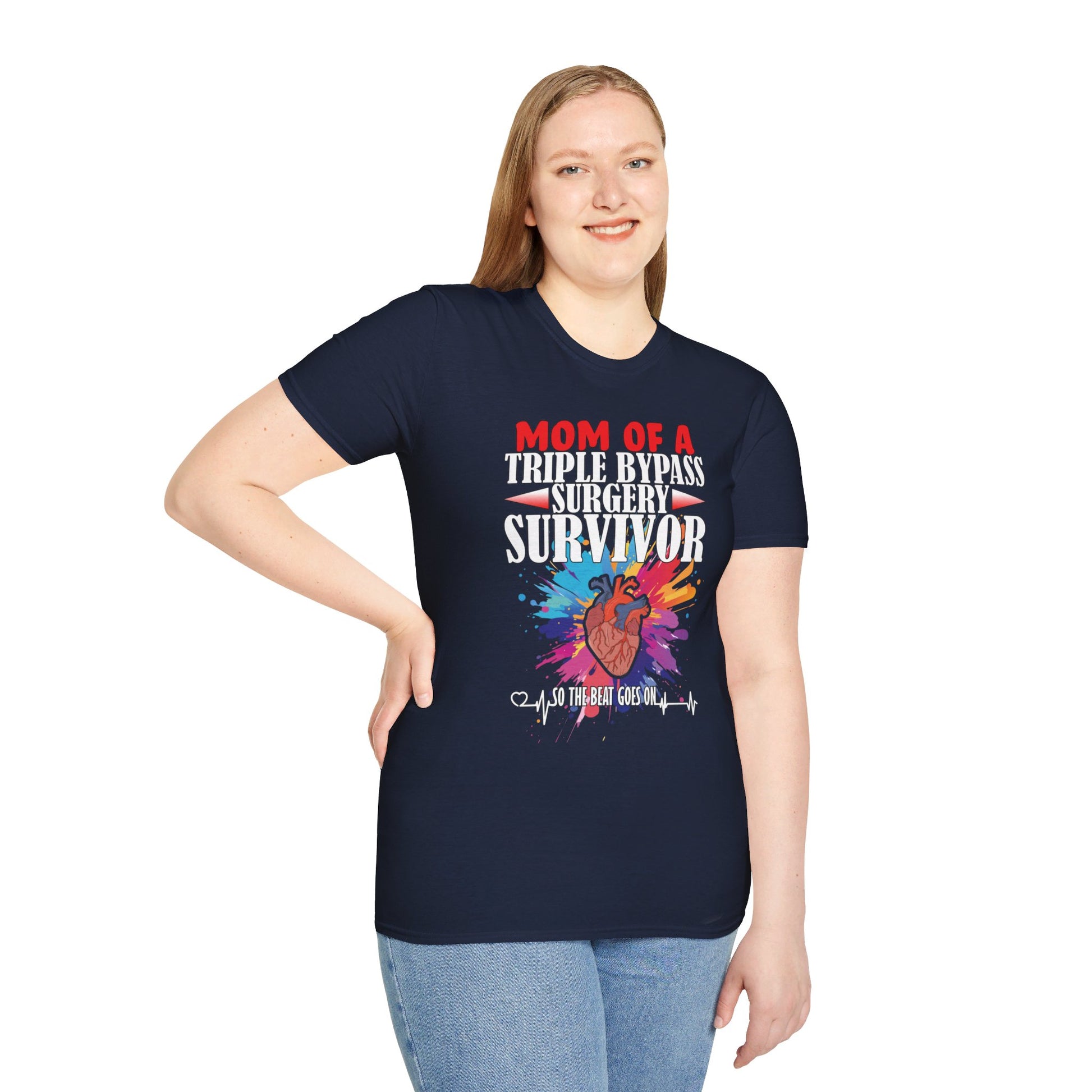 Mom of a Triple Bypass Surgery Survivor - Unisex Softstyle T-Shirt - OCDandApparel