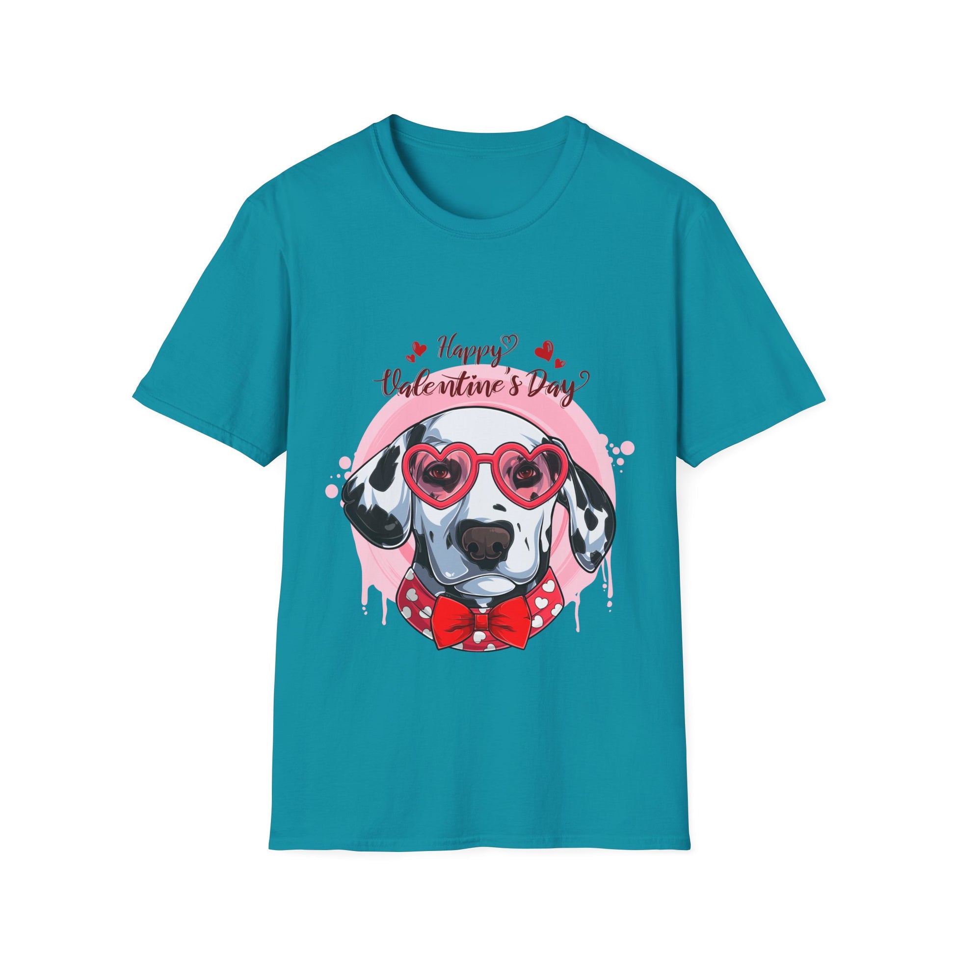Happy Valentines Day Dalmatian - Unisex Softstyle T-Shirt - OCDandApparel