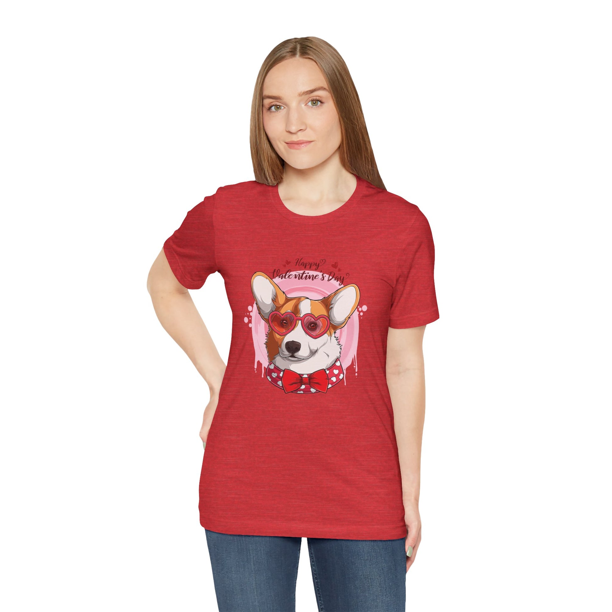 Valentines Day Corgi - Unisex Jersey Short Sleeve Tee - OCDandApparel