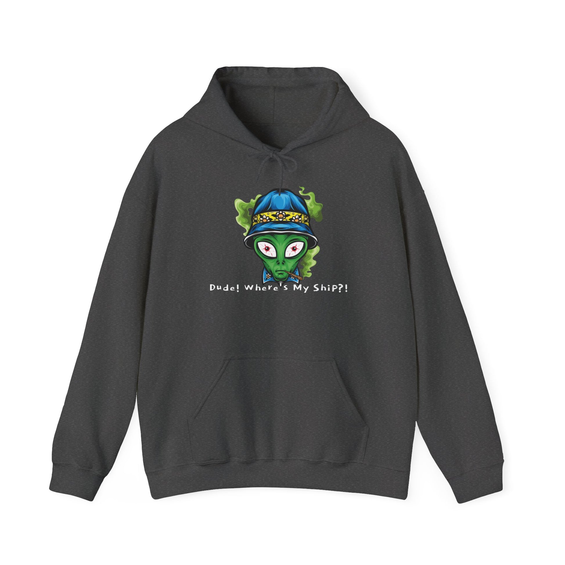 Smokin Alien - Dude, Where's My Ship? - Unisex Heavy Blend™ Hooded Sweatshirt - OCDandApparel