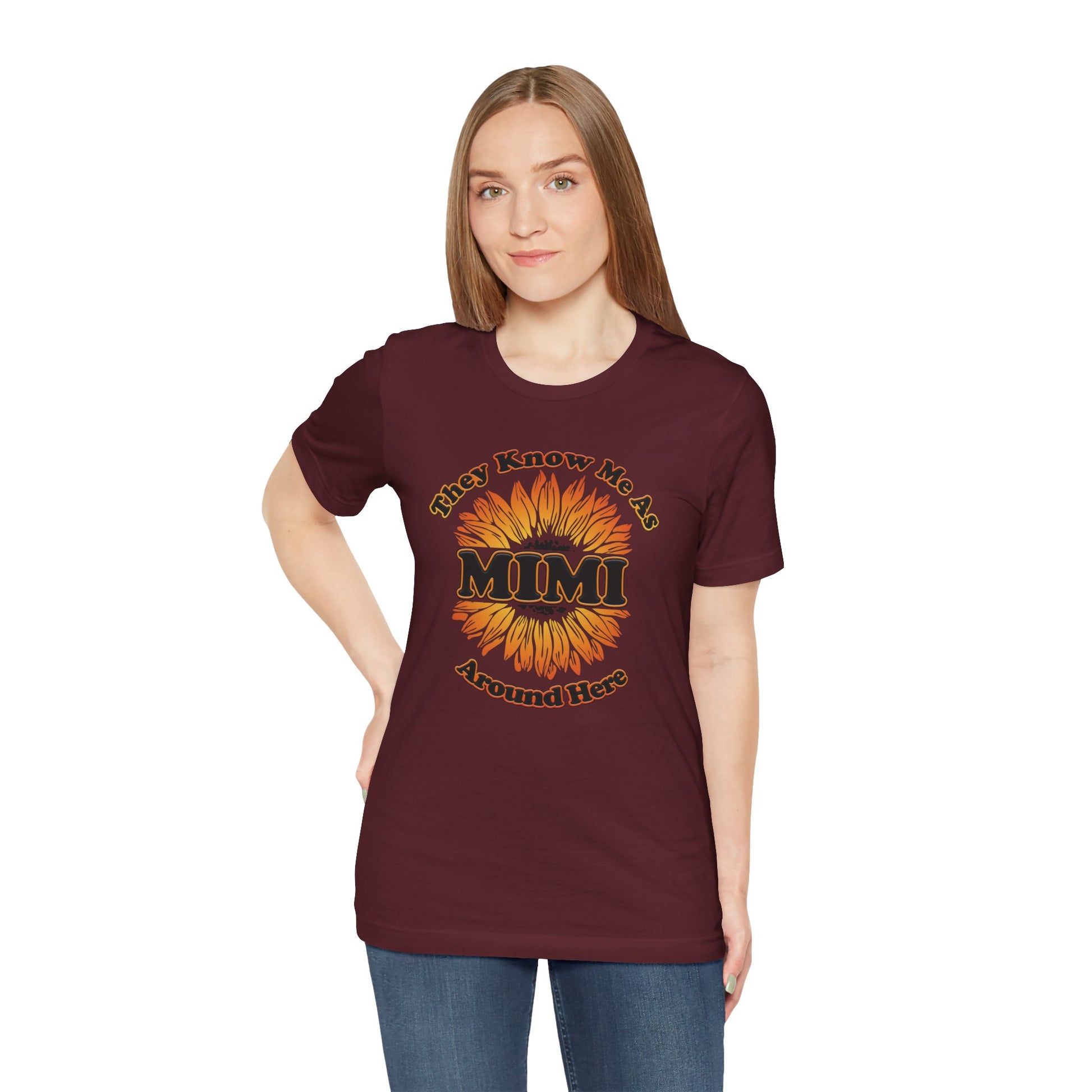 They Know Me As MIMI Around Here Sunflower - Unisex Jersey Short Sleeve Tee - OCDandApparel