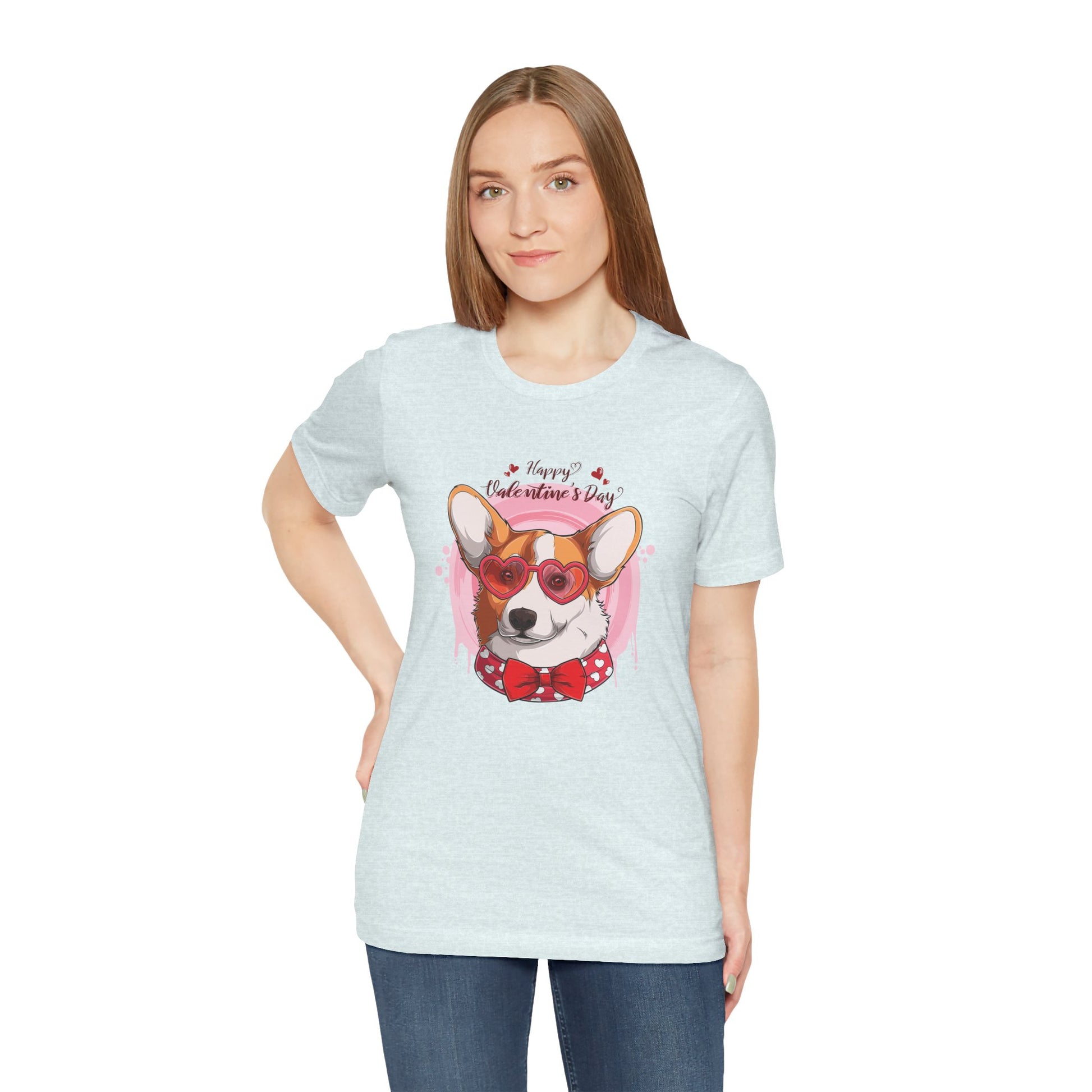 Valentines Day Corgi - Unisex Jersey Short Sleeve Tee - OCDandApparel