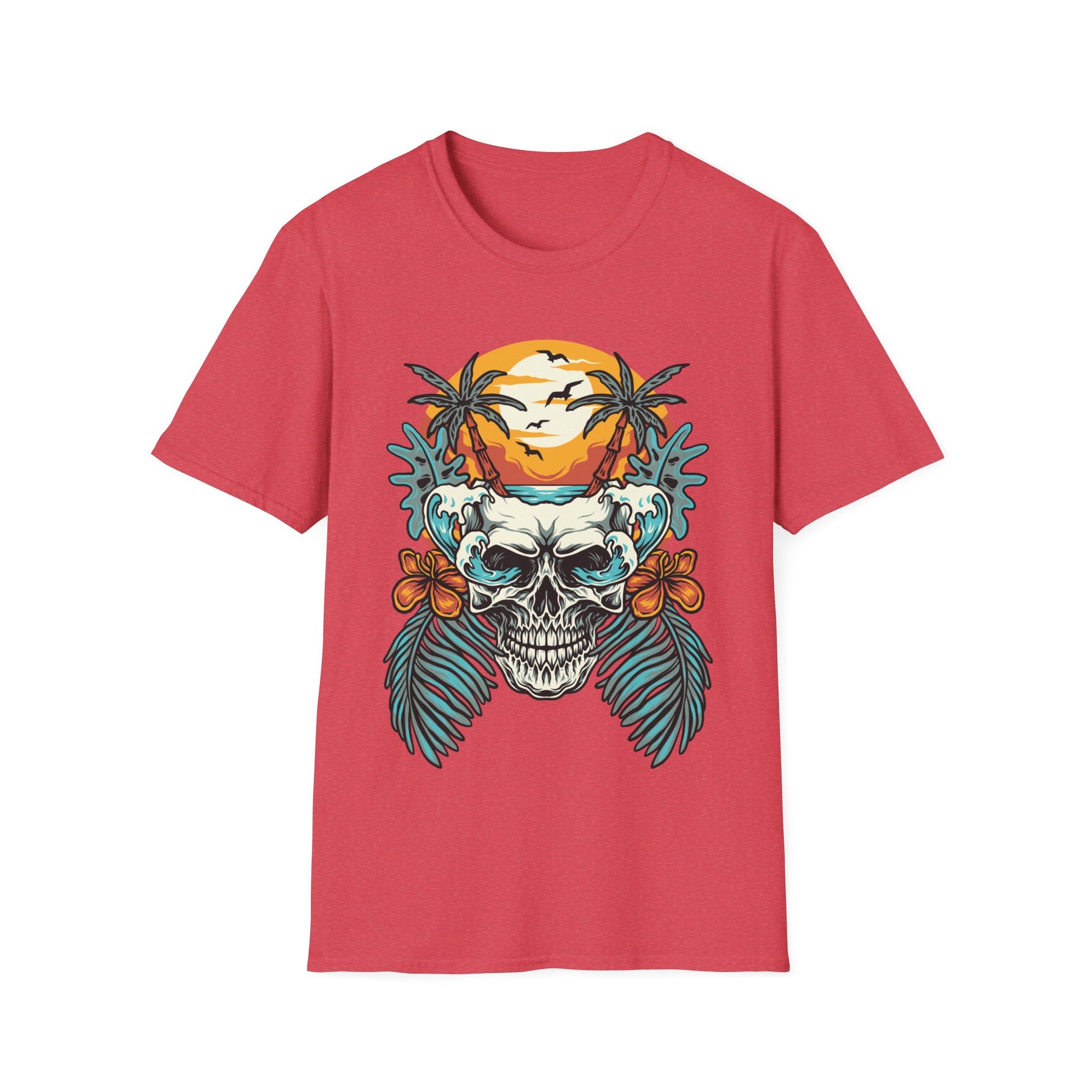 Summer Beach Skull - Unisex Softstyle T-Shirt - OCDandApparel