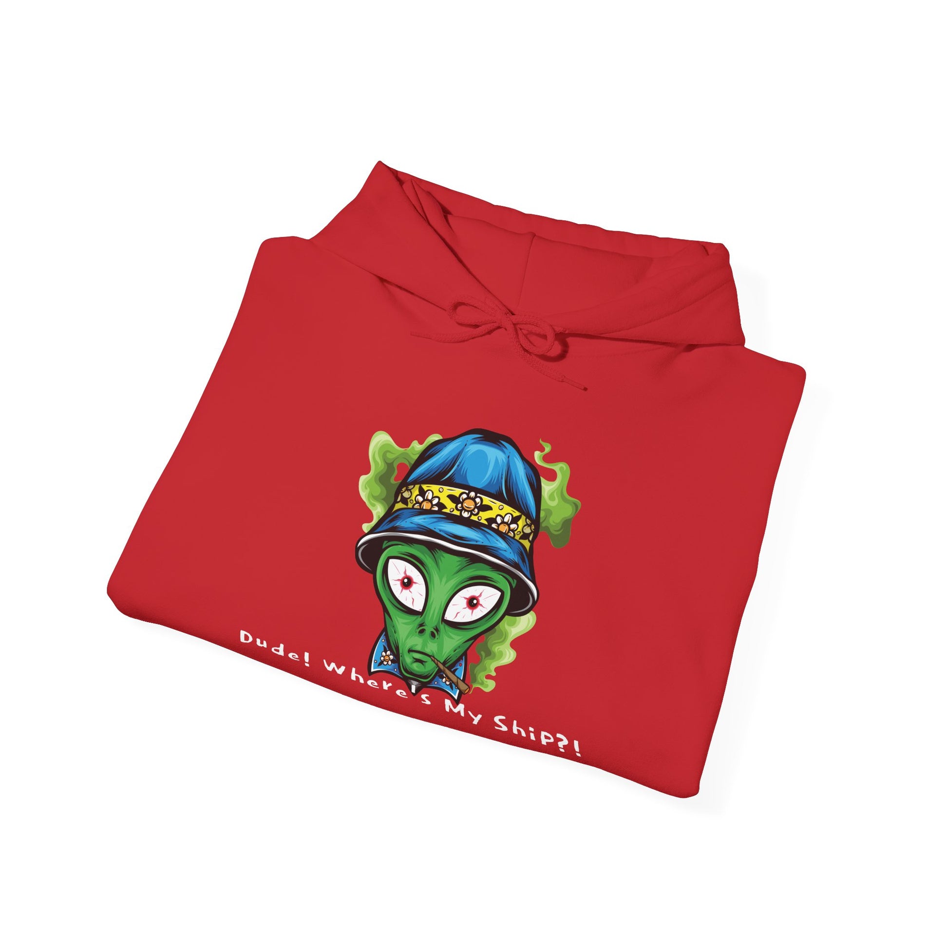 Smokin Alien - Dude, Where's My Ship? - Unisex Heavy Blend™ Hooded Sweatshirt - OCDandApparel