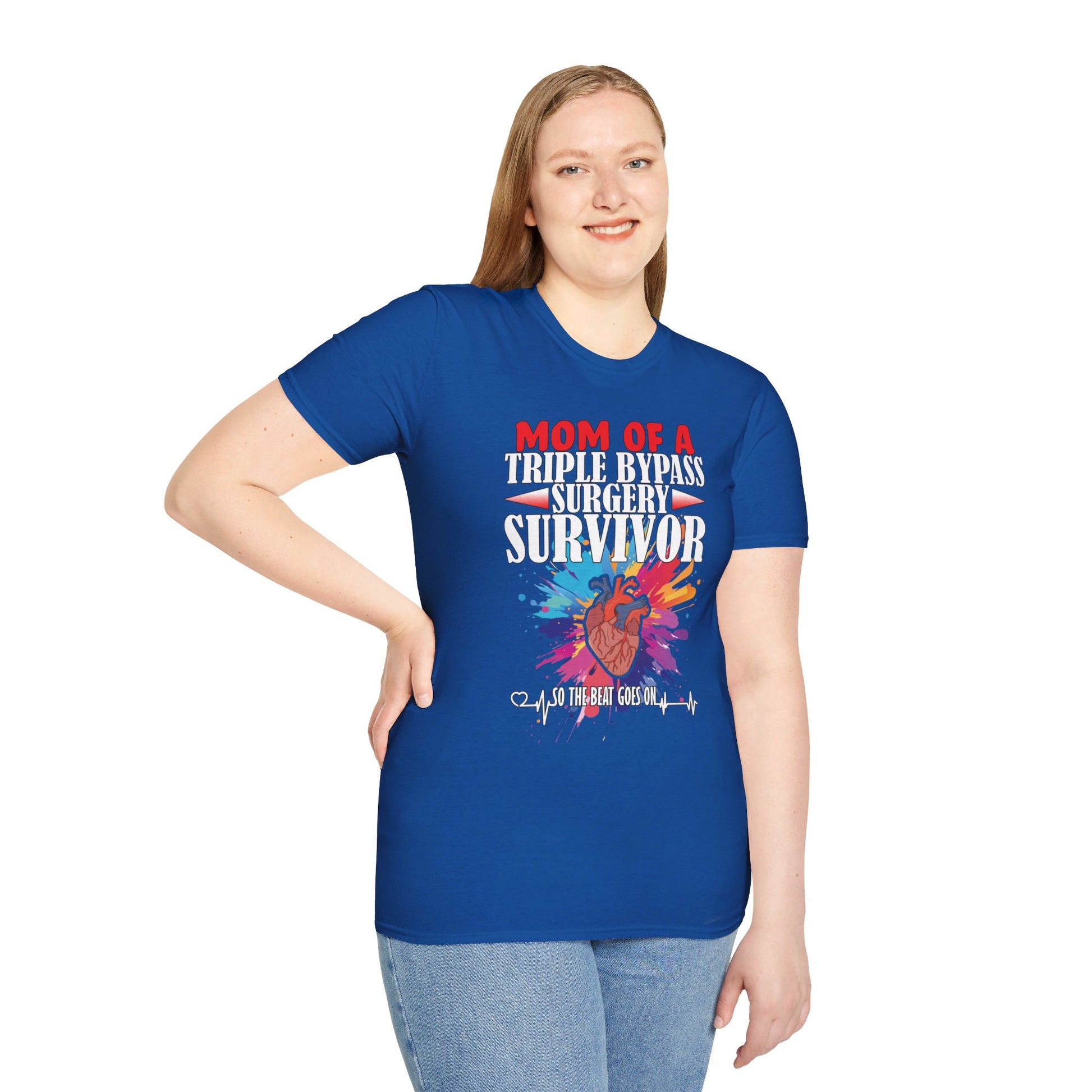 Mom of a Triple Bypass Surgery Survivor - Unisex Softstyle T-Shirt - OCDandApparel