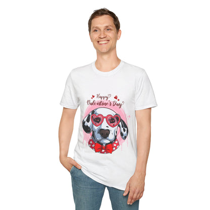 Happy Valentines Day Dalmatian - Unisex Softstyle T-Shirt - OCDandApparel