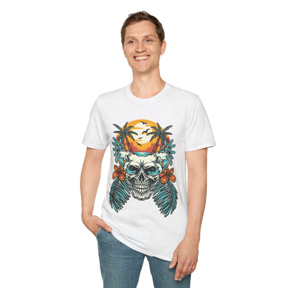 Summer Beach Skull - Unisex Softstyle T-Shirt - OCDandApparel