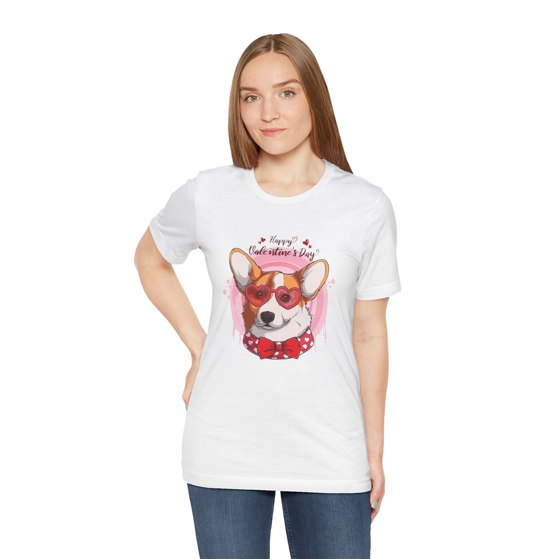 Valentines Day Corgi - Unisex Jersey Short Sleeve Tee - OCDandApparel