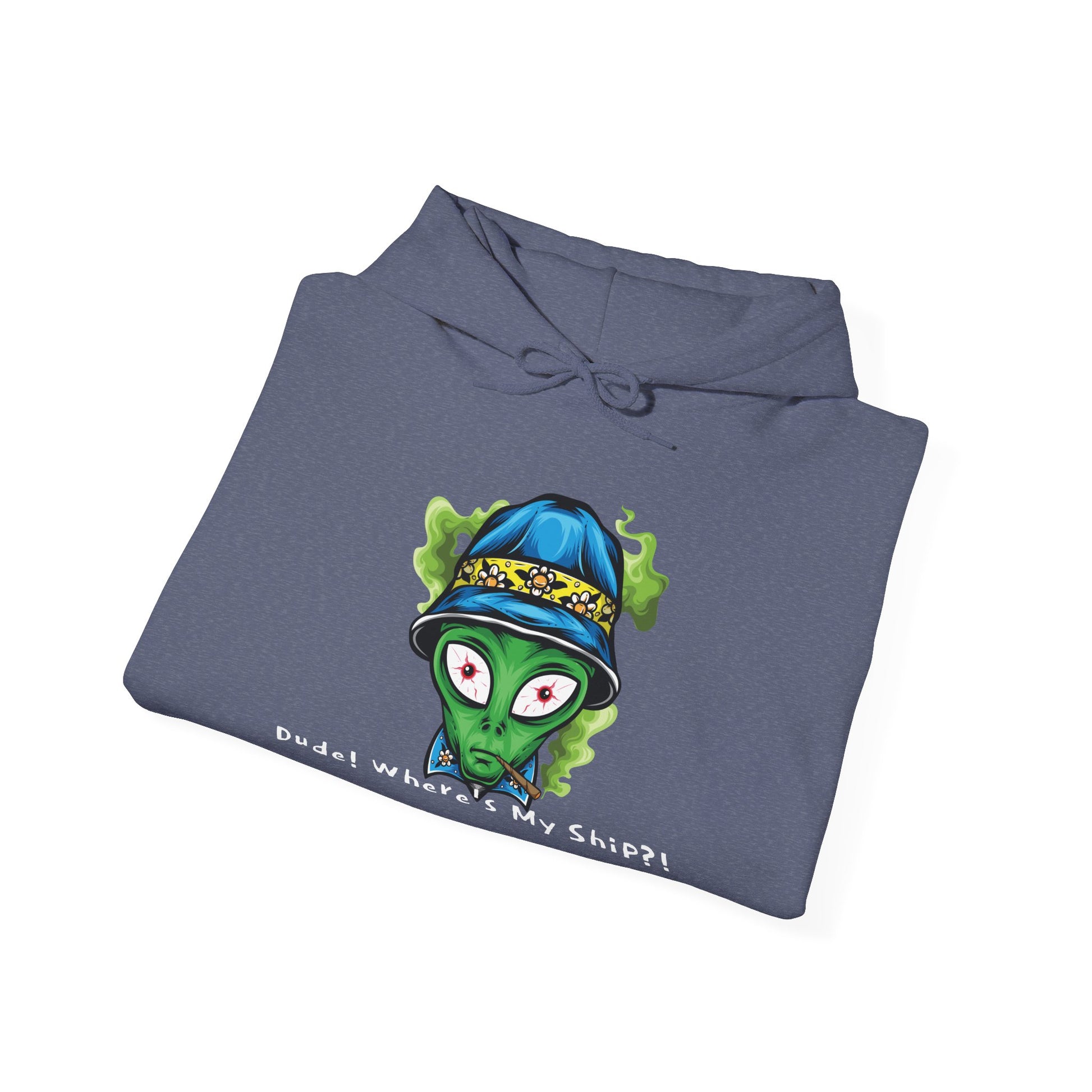 Smokin Alien - Dude, Where's My Ship? - Unisex Heavy Blend™ Hooded Sweatshirt - OCDandApparel