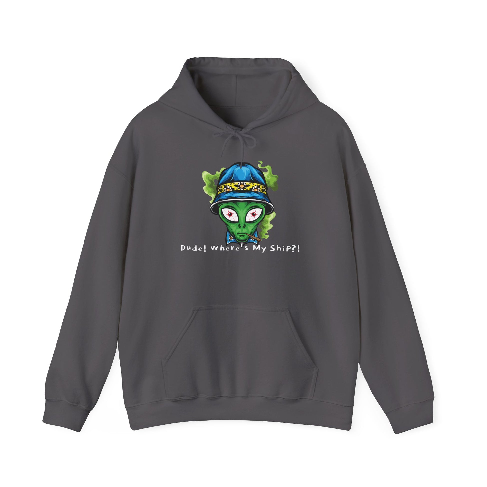 Smokin Alien - Dude, Where's My Ship? - Unisex Heavy Blend™ Hooded Sweatshirt - OCDandApparel