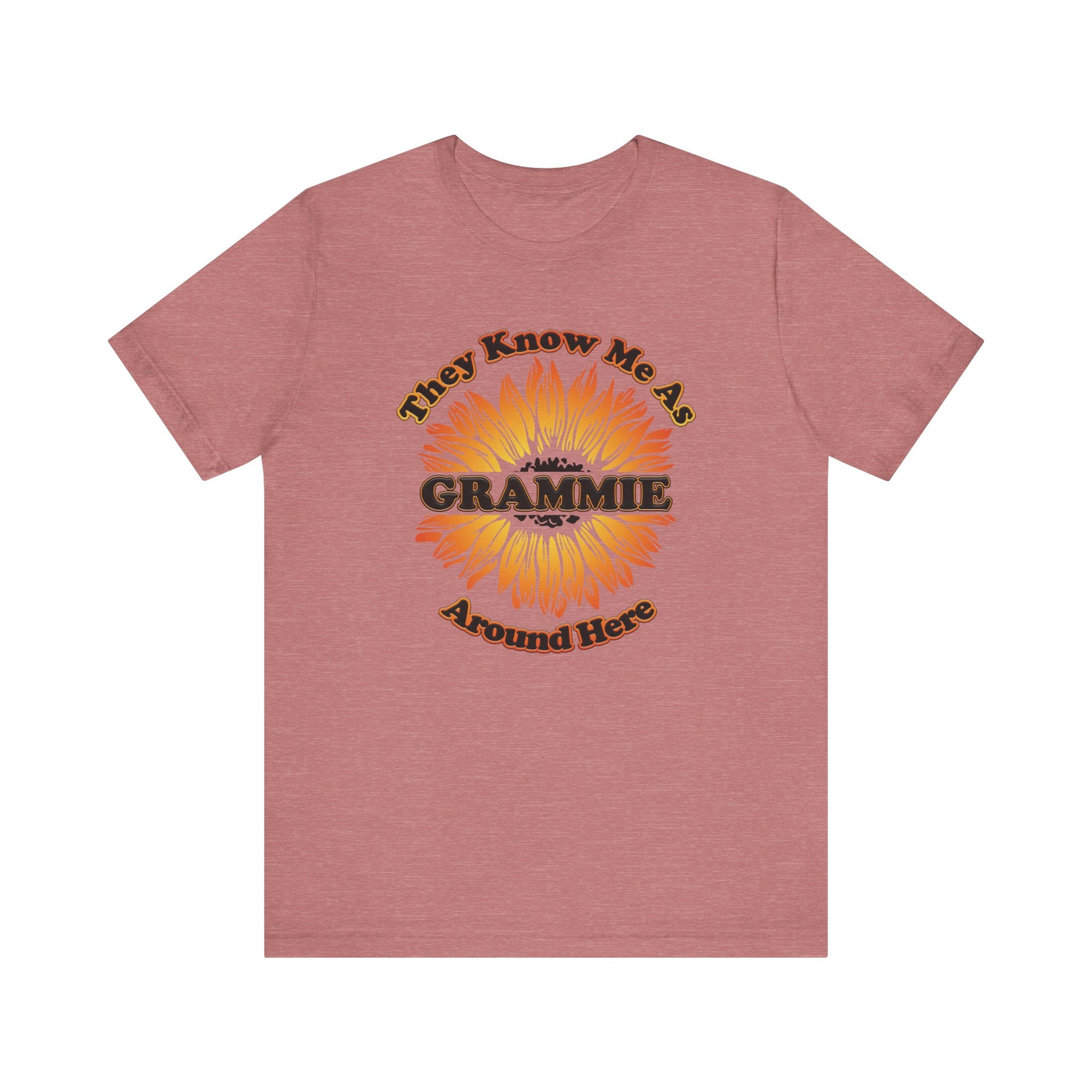 They Know Me As Grammie Around Here Sunflower - Unisex Jersey Short Sleeve Tee - OCDandApparel