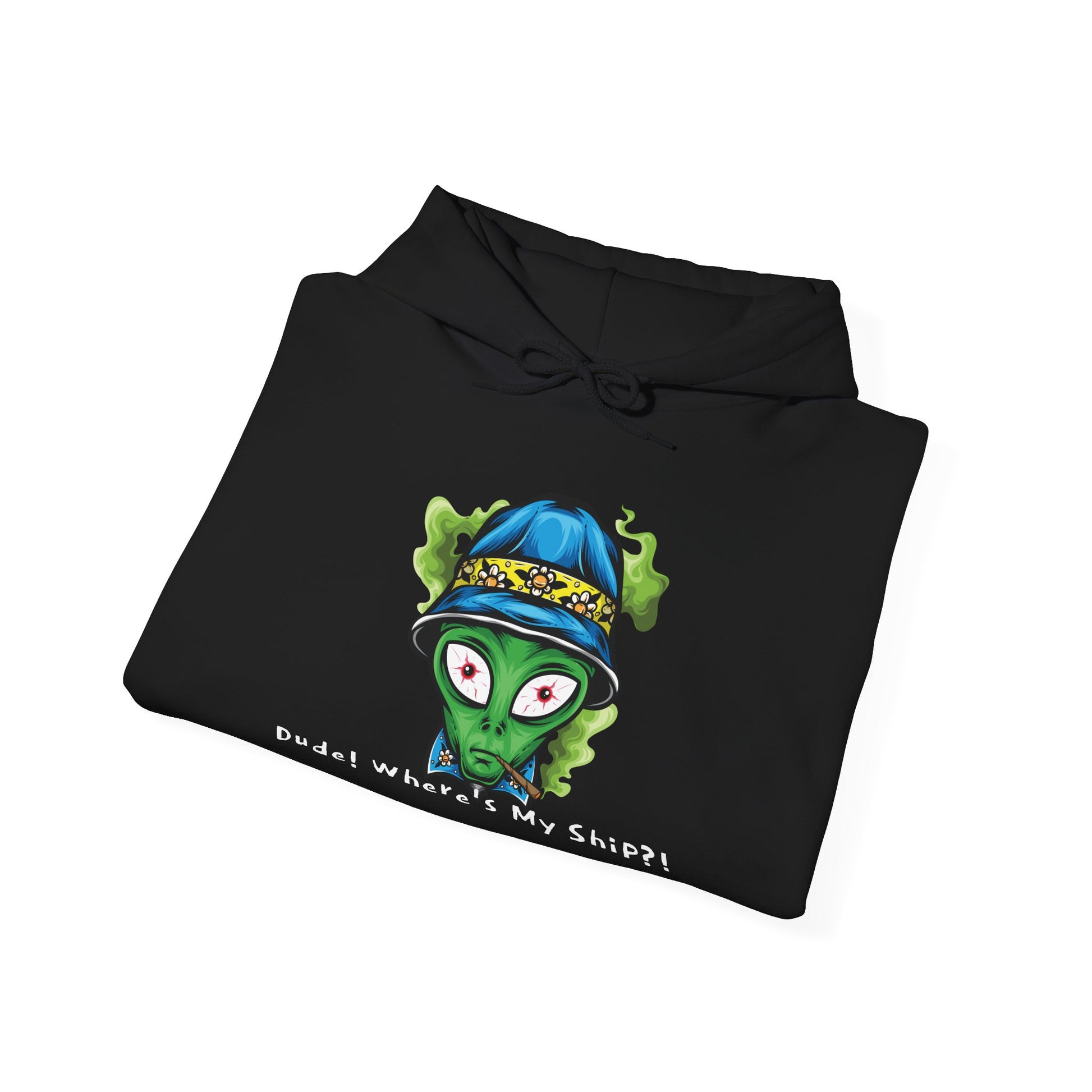Smokin Alien - Dude, Where's My Ship? - Unisex Heavy Blend™ Hooded Sweatshirt - OCDandApparel