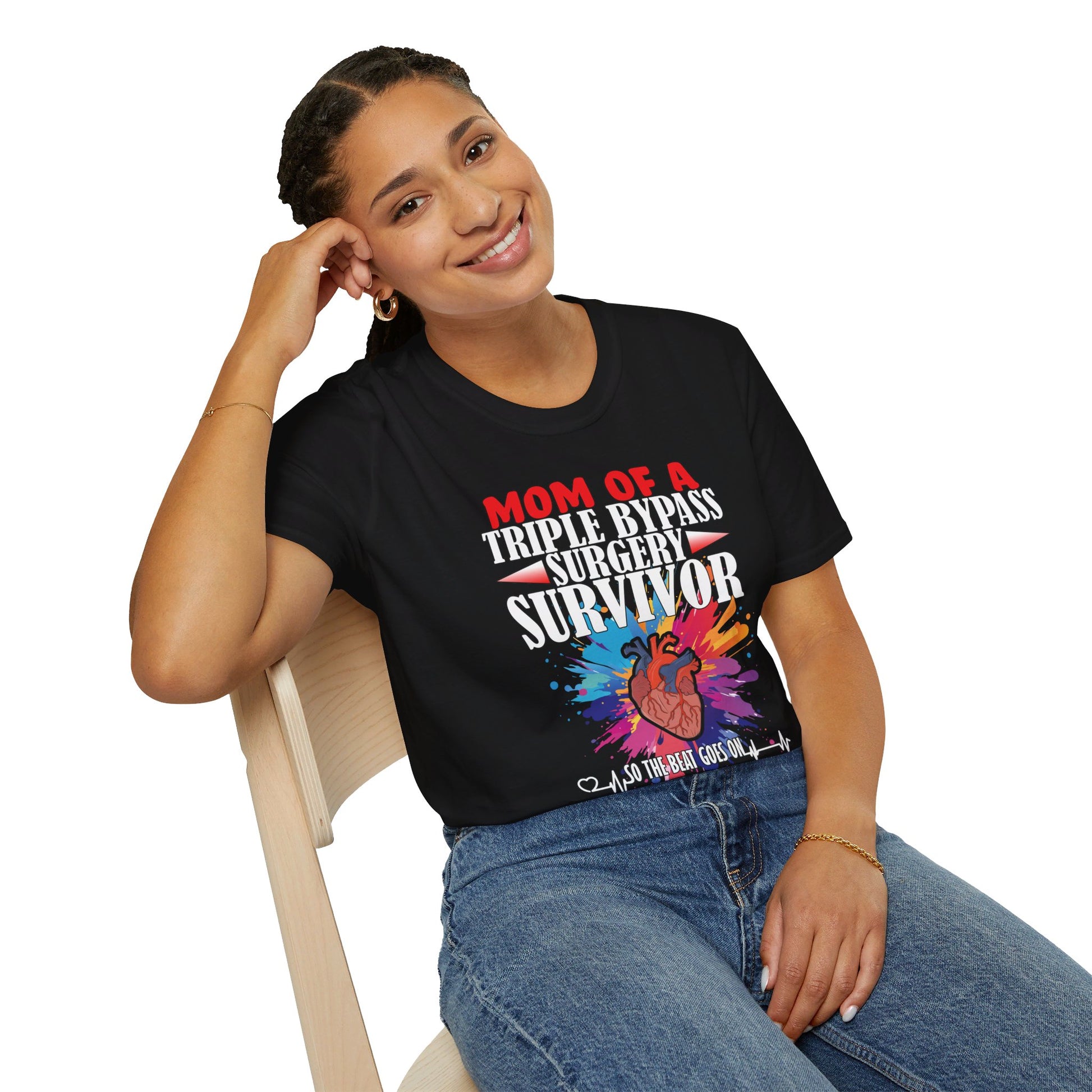 Mom of a Triple Bypass Surgery Survivor - Unisex Softstyle T-Shirt - OCDandApparel