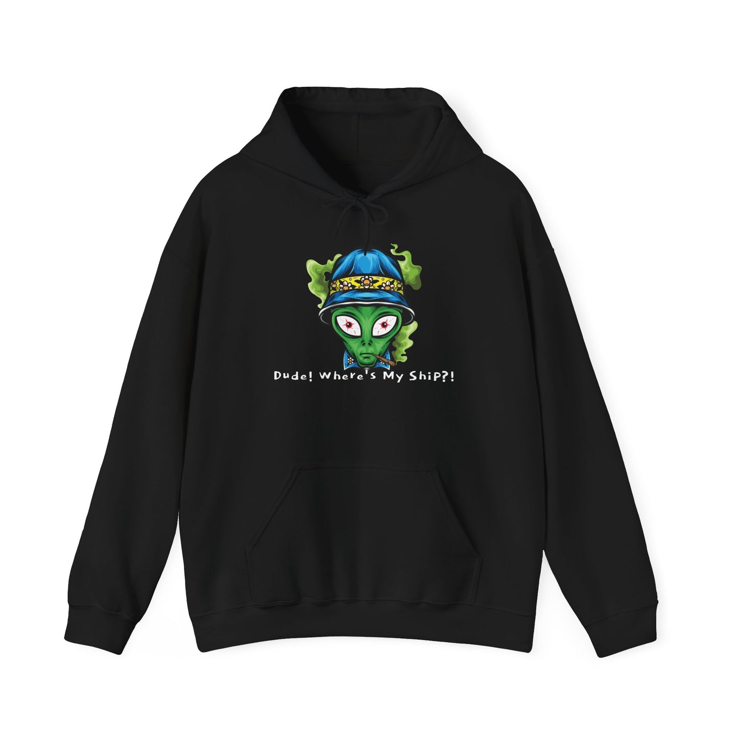 Smokin Alien - Dude, Where's My Ship? - Unisex Heavy Blend™ Hooded Sweatshirt - OCDandApparel