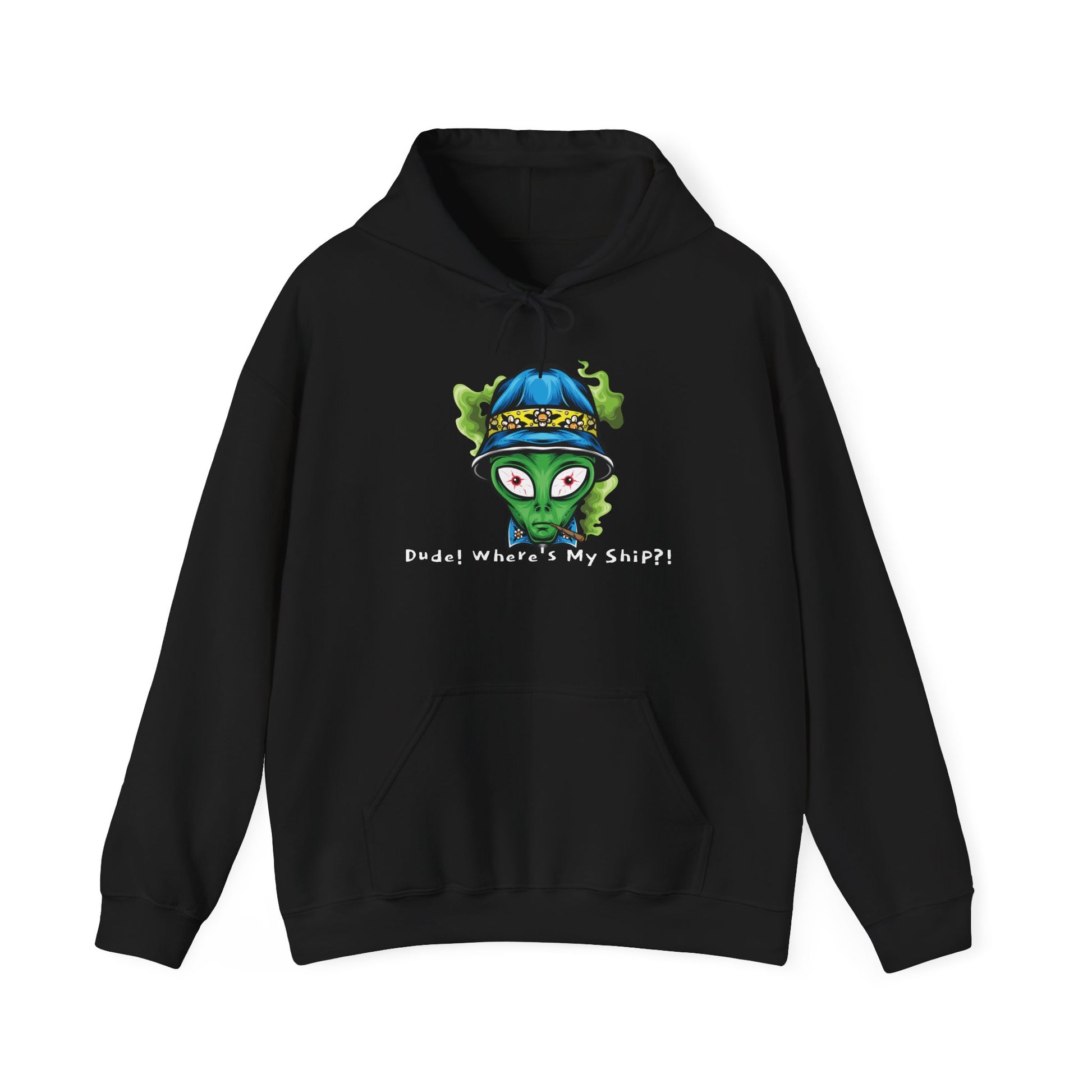 Smokin Alien - Dude, Where's My Ship? - Unisex Heavy Blend™ Hooded Sweatshirt - OCDandApparel