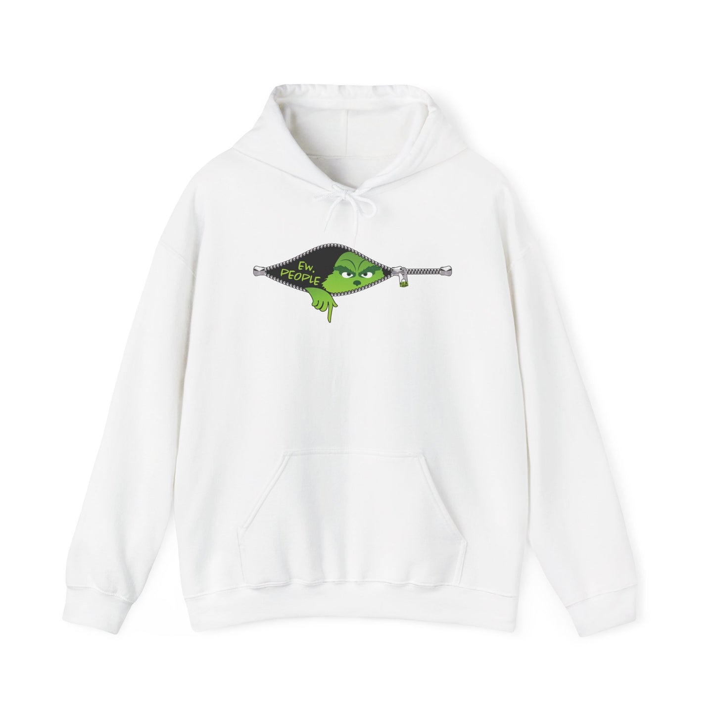 "Ew. People." Grinch Hoodie - Unisex Heavy Blend™ Hooded Sweatshirt - OCDandApparel