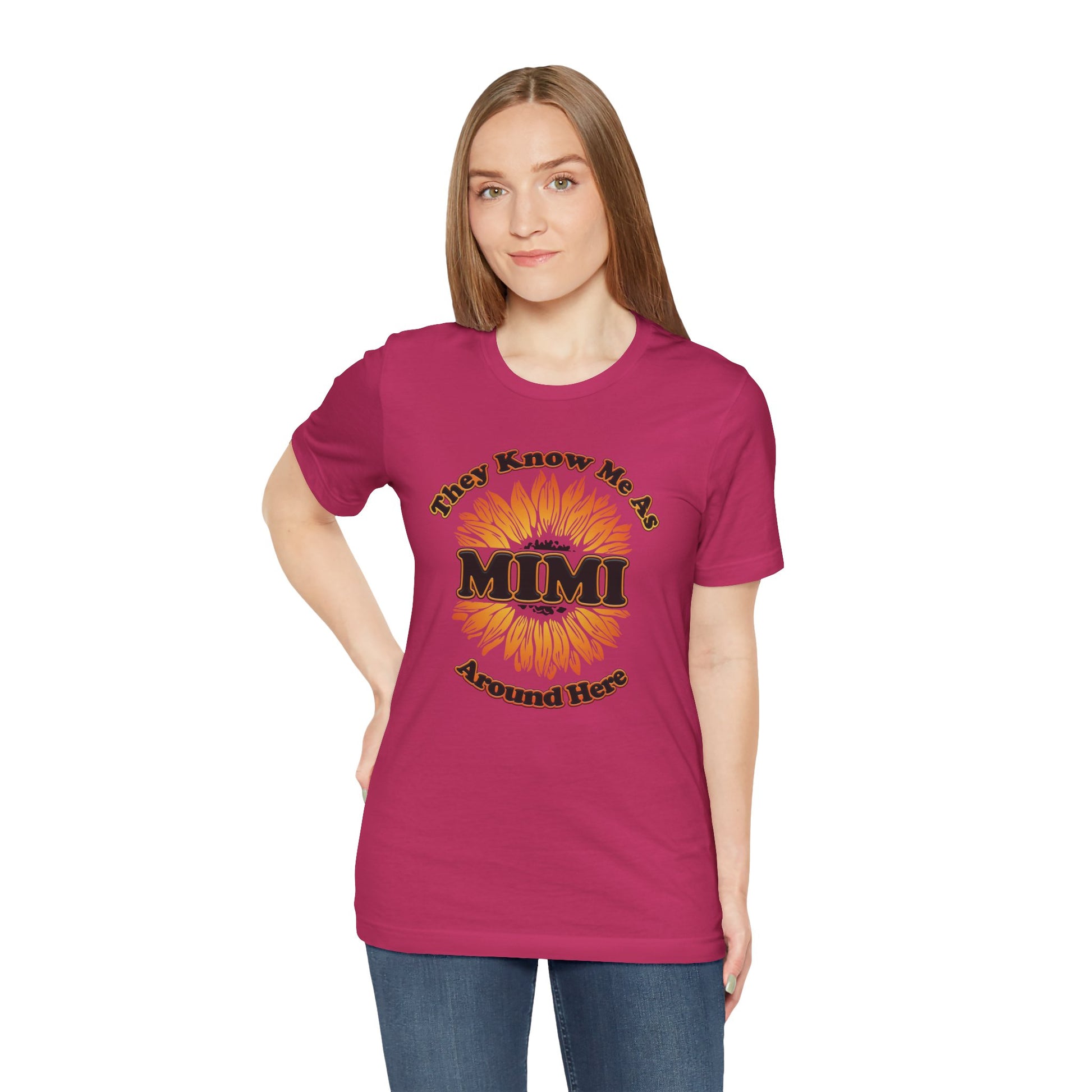 They Know Me As MIMI Around Here Sunflower - Unisex Jersey Short Sleeve Tee - OCDandApparel