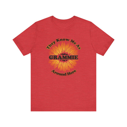They Know Me As Grammie Around Here Sunflower - Unisex Jersey Short Sleeve Tee - OCDandApparel