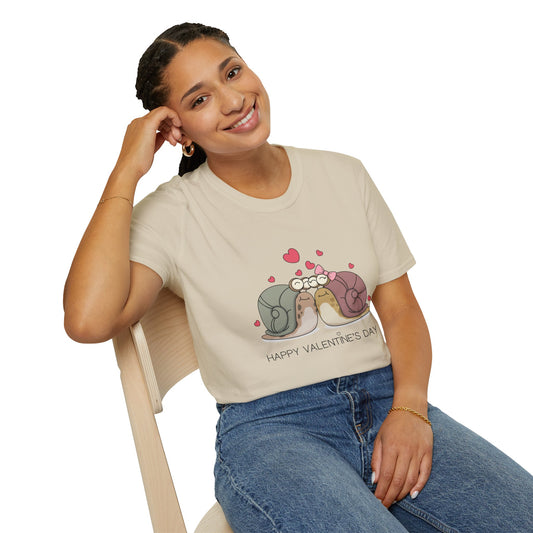 Happy Valentines Day Snail - Unisex Softstyle T-Shirt - OCDandApparel