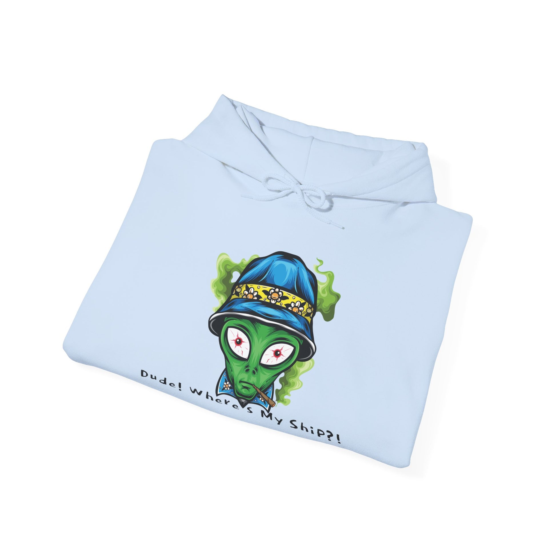 Smokin Alien - Dude, Where's My Ship? - Unisex Heavy Blend™ Hooded Sweatshirt - OCDandApparel
