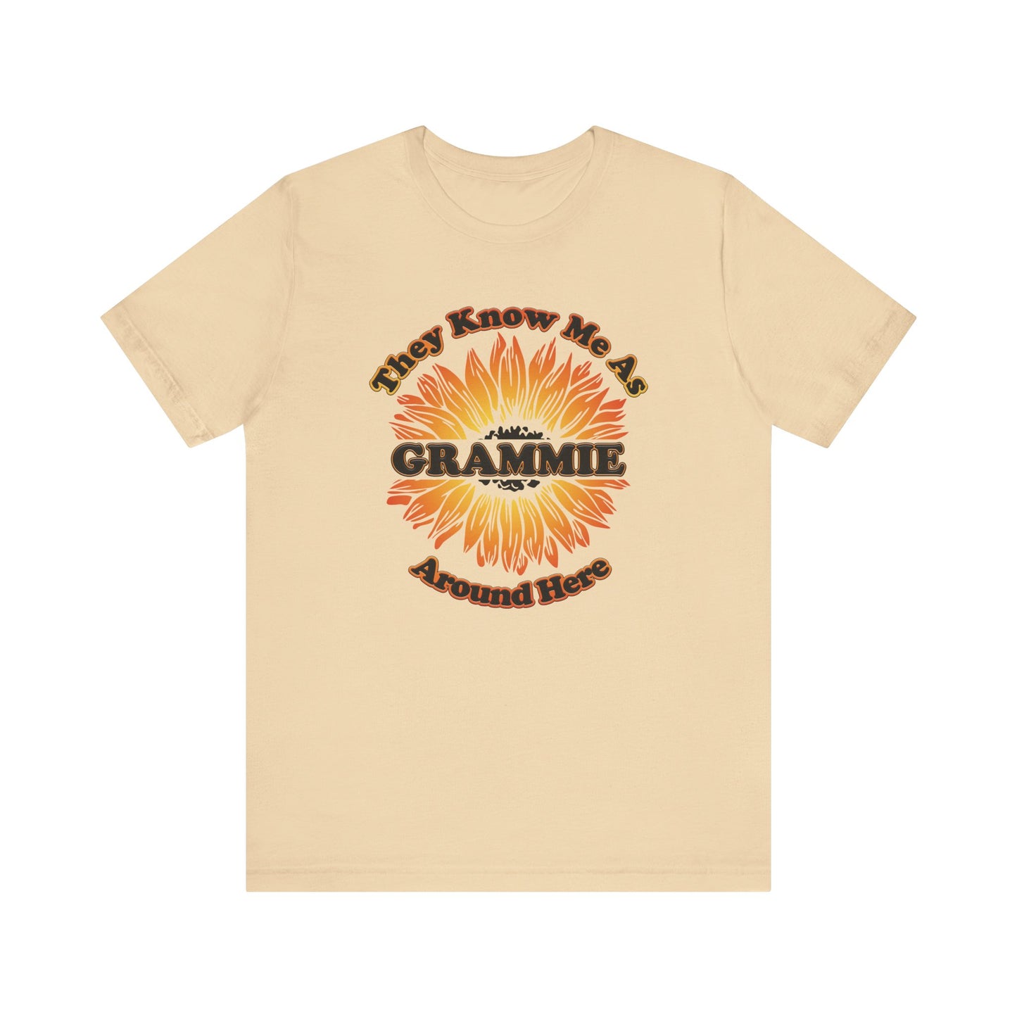 They Know Me As Grammie Around Here Sunflower - Unisex Jersey Short Sleeve Tee - OCDandApparel