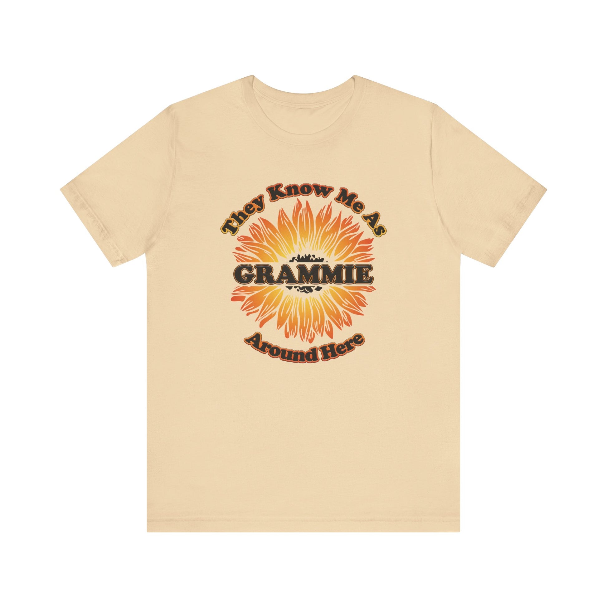 They Know Me As Grammie Around Here Sunflower - Unisex Jersey Short Sleeve Tee - OCDandApparel