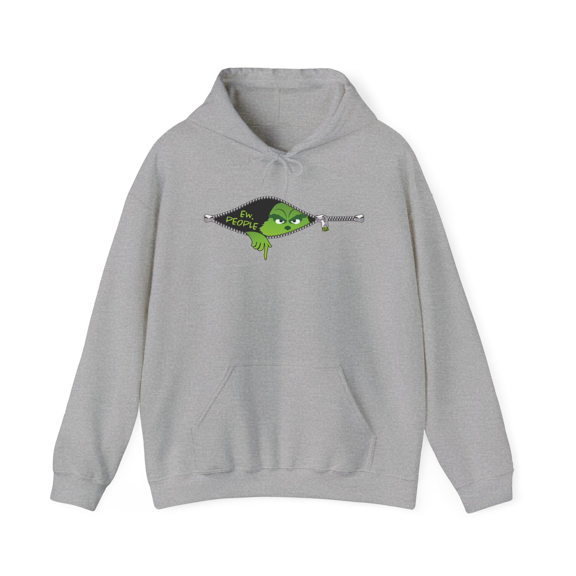"Ew. People." Grinch Hoodie - Unisex Heavy Blend™ Hooded Sweatshirt - OCDandApparel