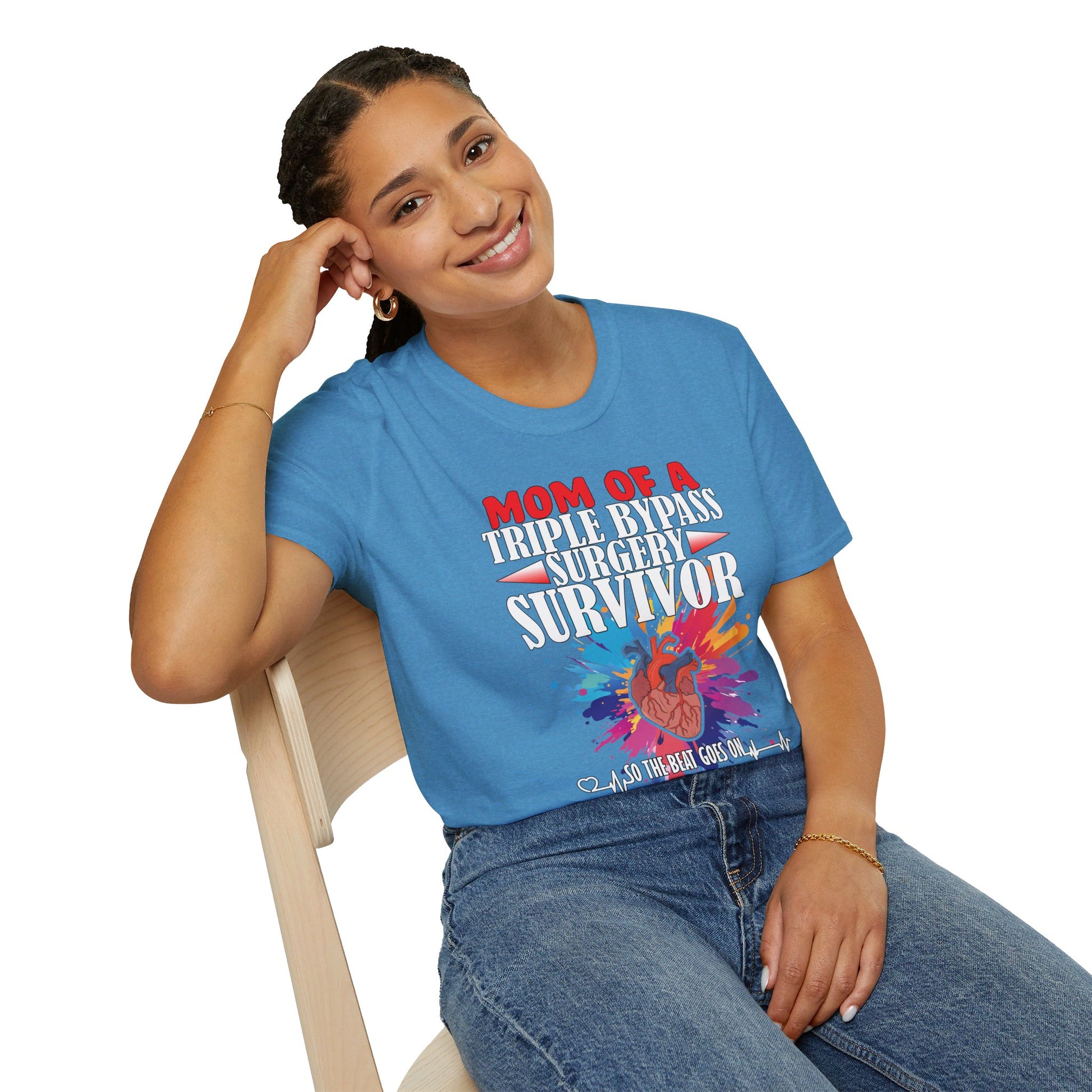 Mom of a Triple Bypass Surgery Survivor - Unisex Softstyle T-Shirt - OCDandApparel