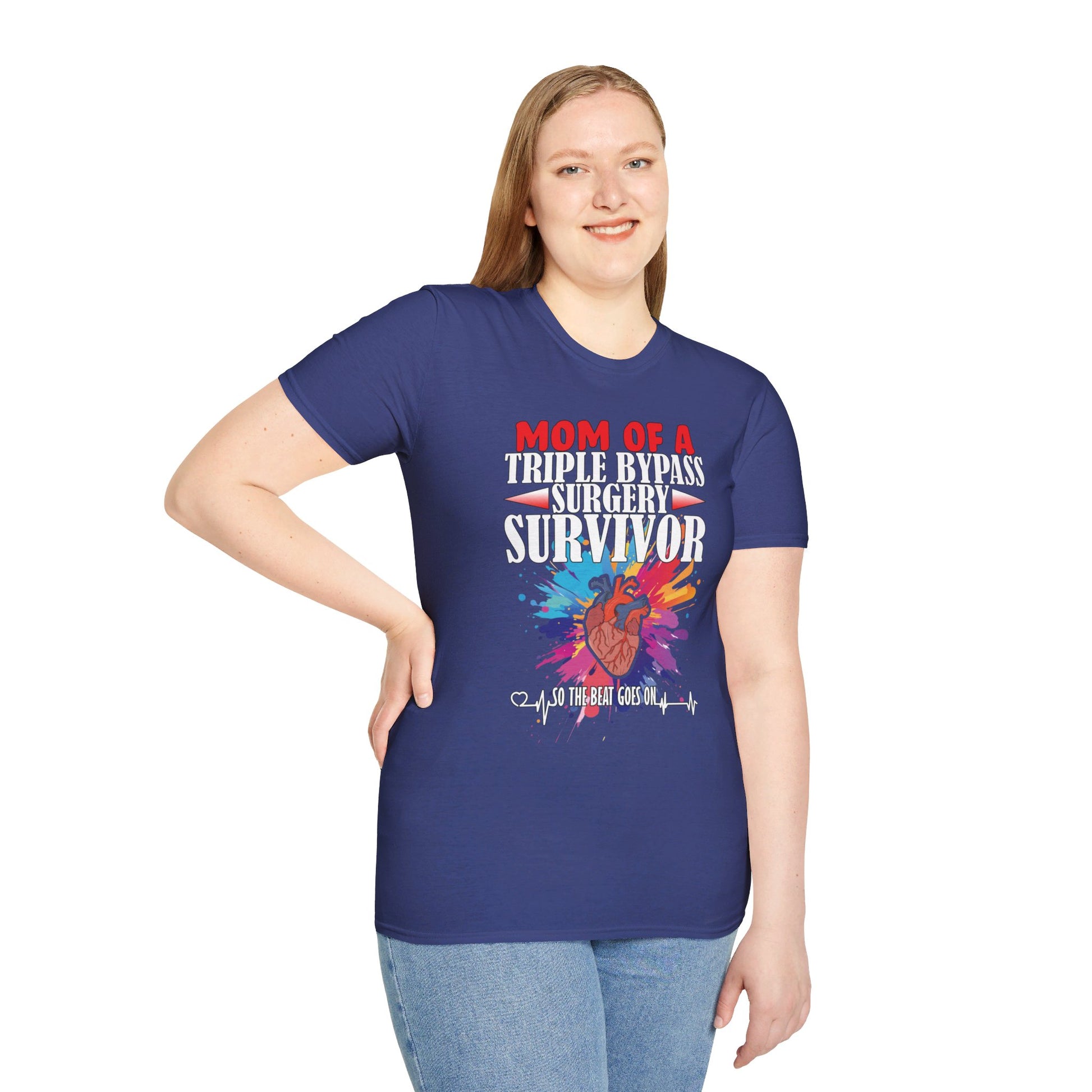 Mom of a Triple Bypass Surgery Survivor - Unisex Softstyle T-Shirt - OCDandApparel