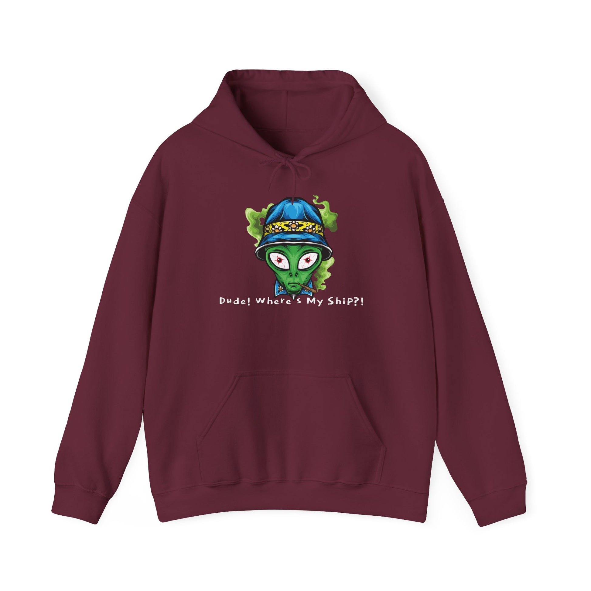 Smokin Alien - Dude, Where's My Ship? - Unisex Heavy Blend™ Hooded Sweatshirt - OCDandApparel