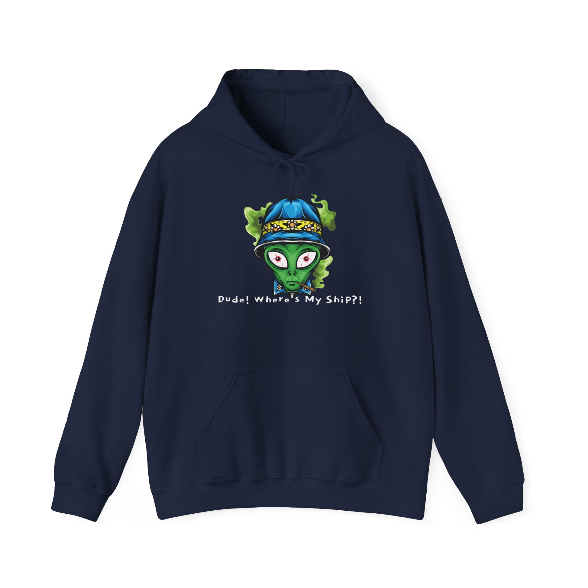 Smokin Alien - Dude, Where's My Ship? - Unisex Heavy Blend™ Hooded Sweatshirt - OCDandApparel