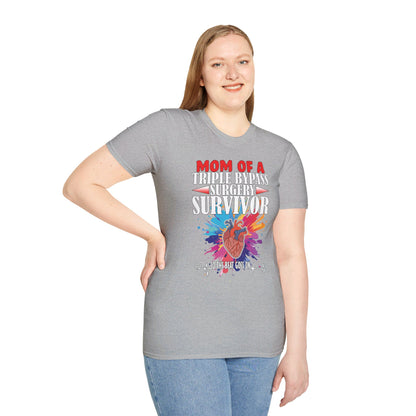 Mom of a Triple Bypass Surgery Survivor - Unisex Softstyle T-Shirt - OCDandApparel