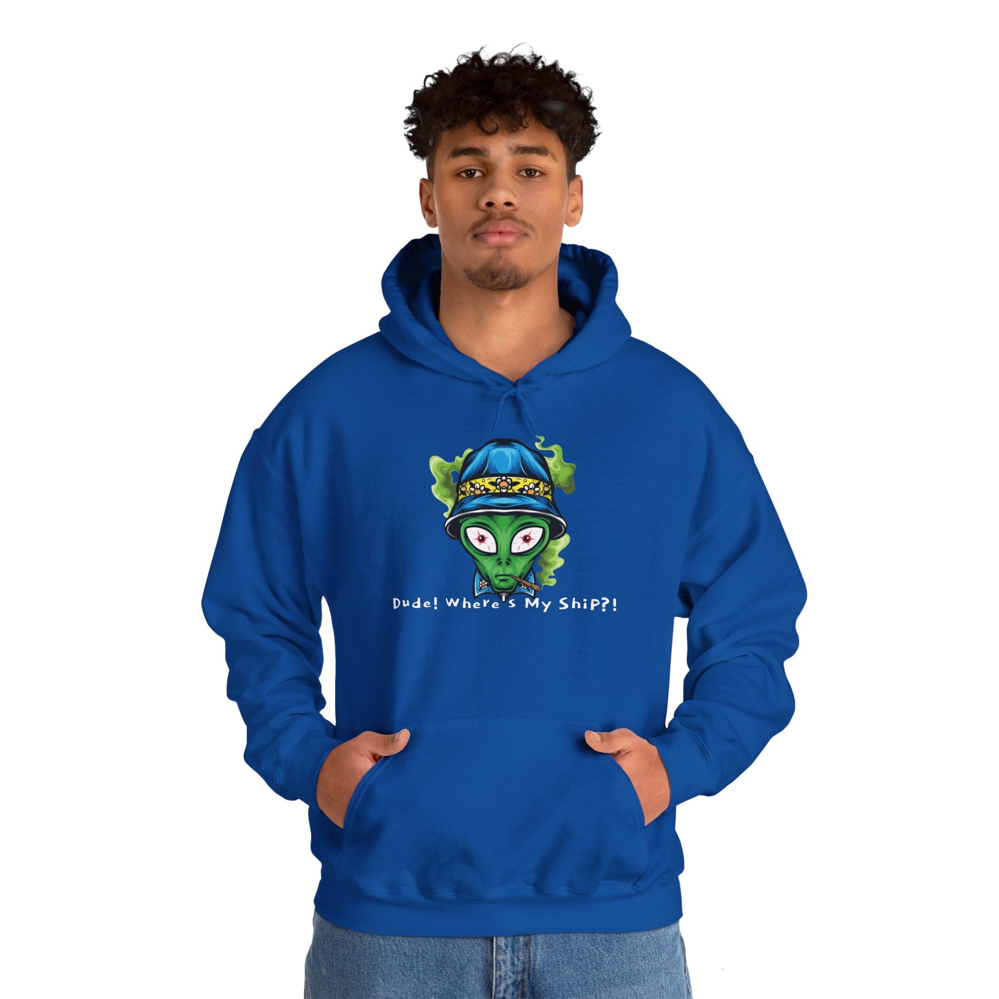 Smokin Alien - Dude, Where's My Ship? - Unisex Heavy Blend™ Hooded Sweatshirt - OCDandApparel