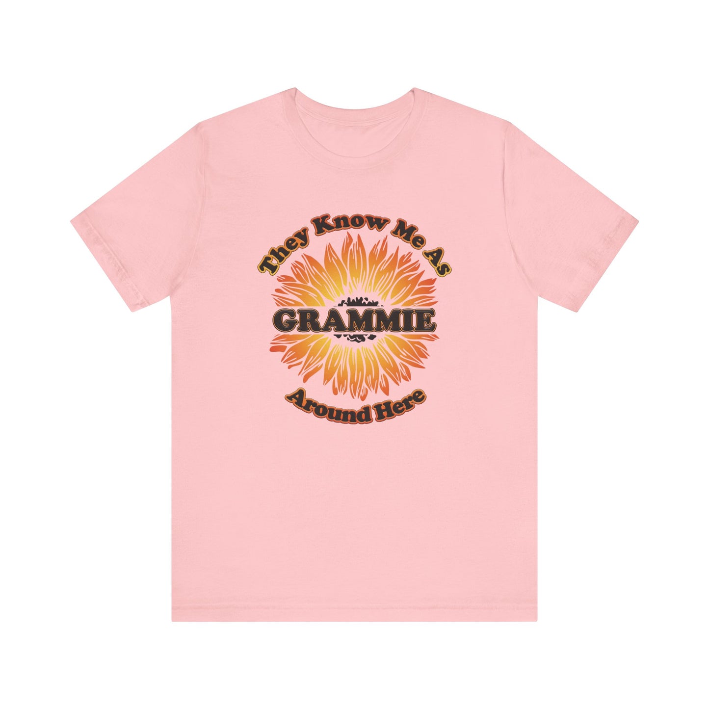 They Know Me As Grammie Around Here Sunflower - Unisex Jersey Short Sleeve Tee - OCDandApparel