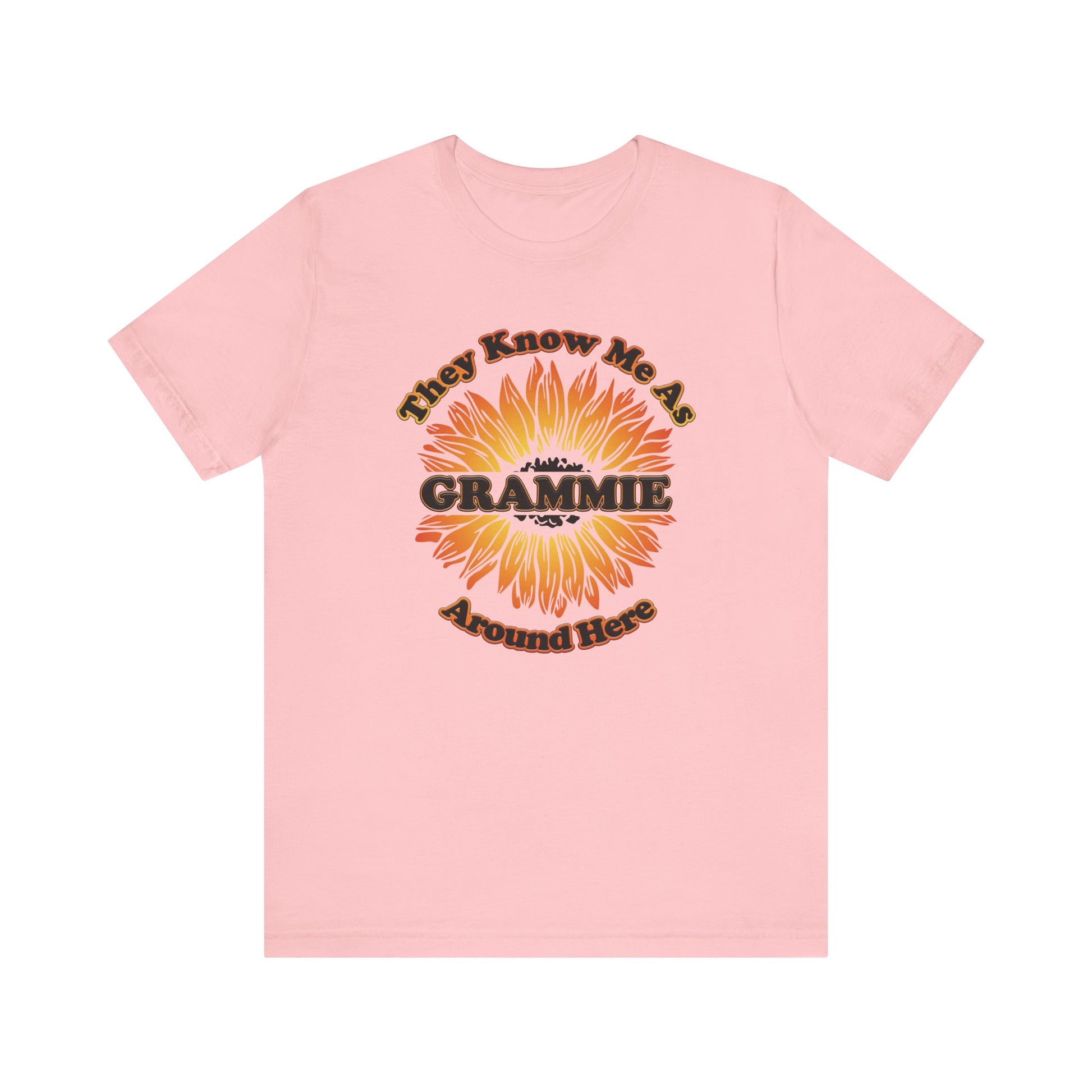 They Know Me As Grammie Around Here Sunflower - Unisex Jersey Short Sleeve Tee - OCDandApparel