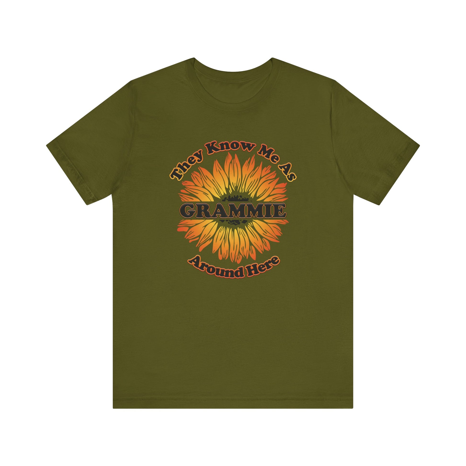 They Know Me As Grammie Around Here Sunflower - Unisex Jersey Short Sleeve Tee - OCDandApparel