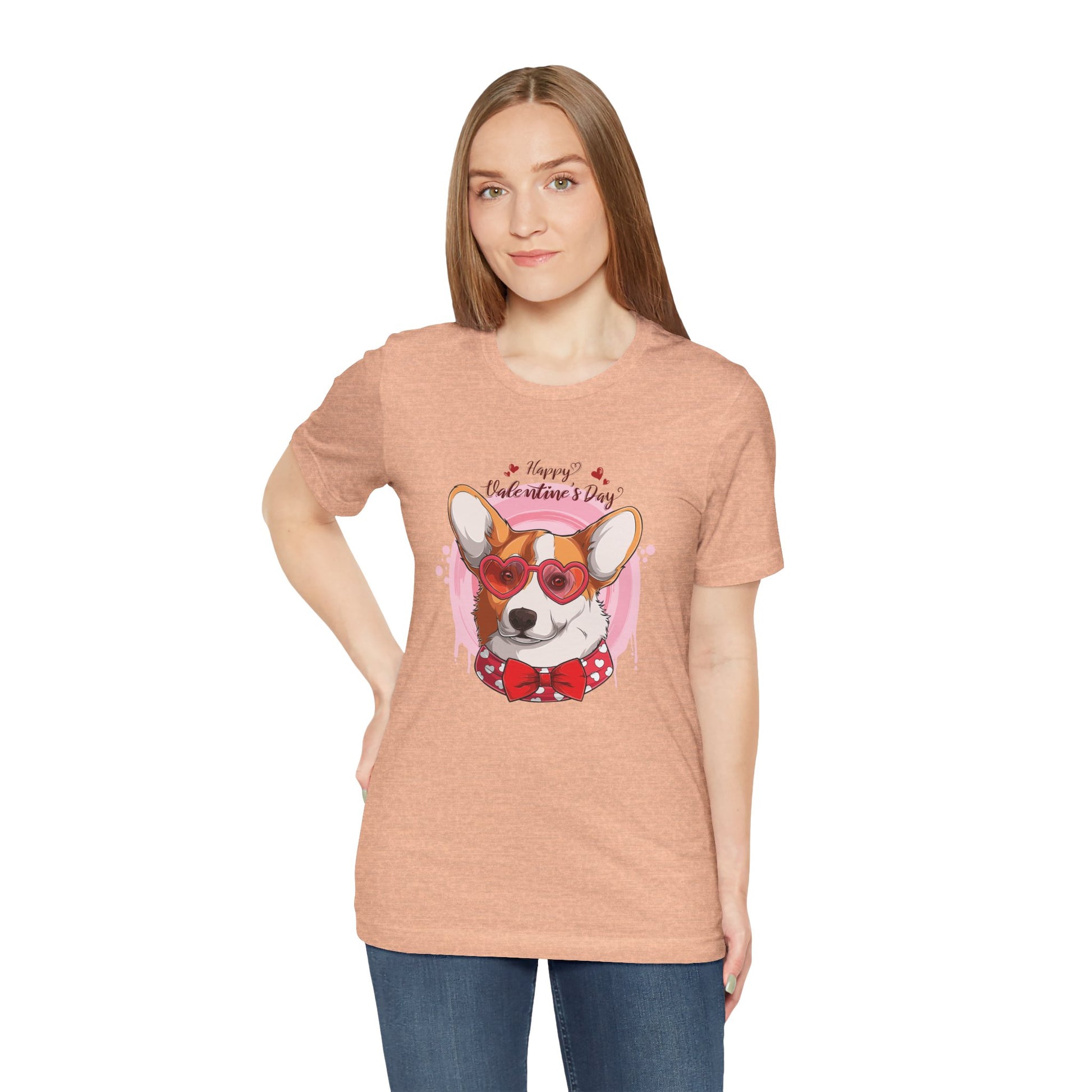 Valentines Day Corgi - Unisex Jersey Short Sleeve Tee - OCDandApparel